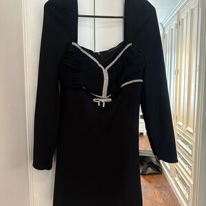 Elegant Black Dress with Rhinestone Accents